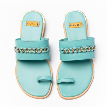 Teal Blue Golden Chain