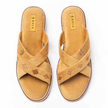 Cross Strips Slippers ( Yellow )