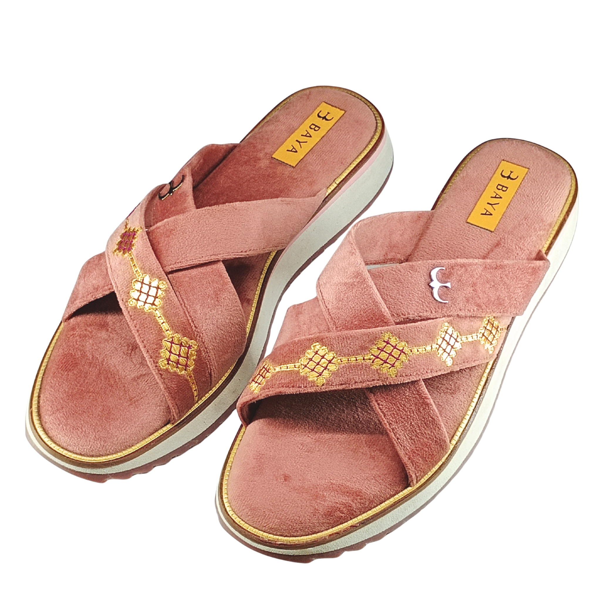 Cross Strips Slippers ( Pink )